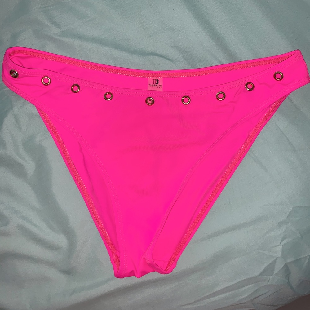 Bright pink cheeky bikini bottoms